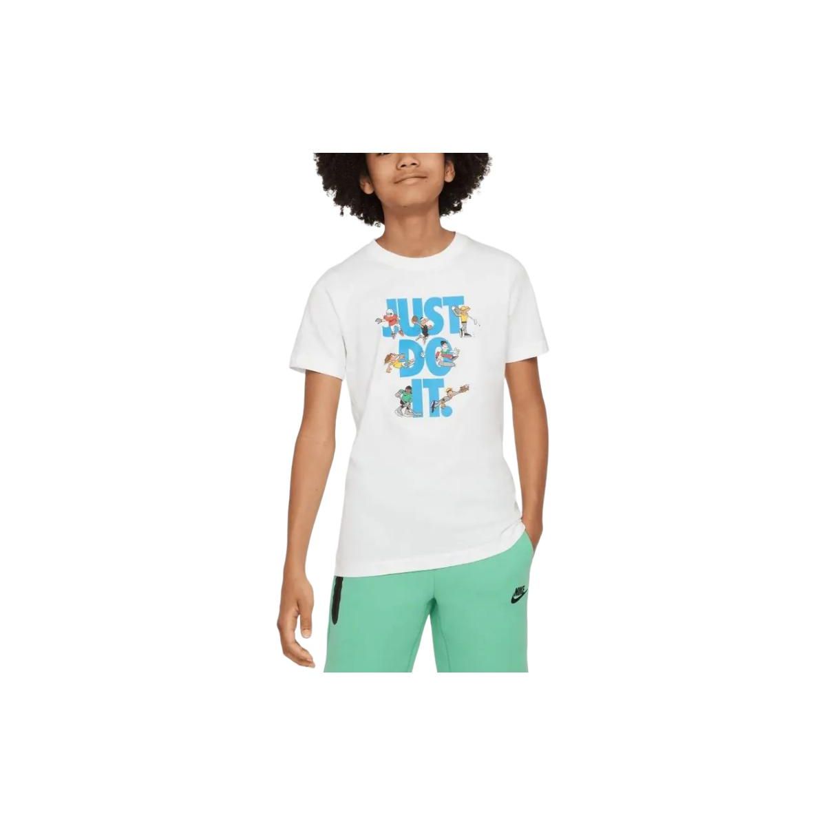 

Nike Jdi Белая футболка с принтом букв, повседневная, с круглым вырезом, с коротким рукавом, детские топы FN9667100 L