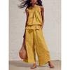 Bohemian Style Womens Sleeveless Twopiece Set With Polyester Fabric For Casual Summer Wear
