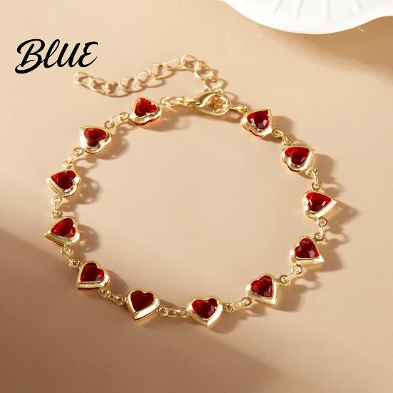 Rust-free Bracelet Cubic Zircon Heart Beaded for Women Trendy Jewelry