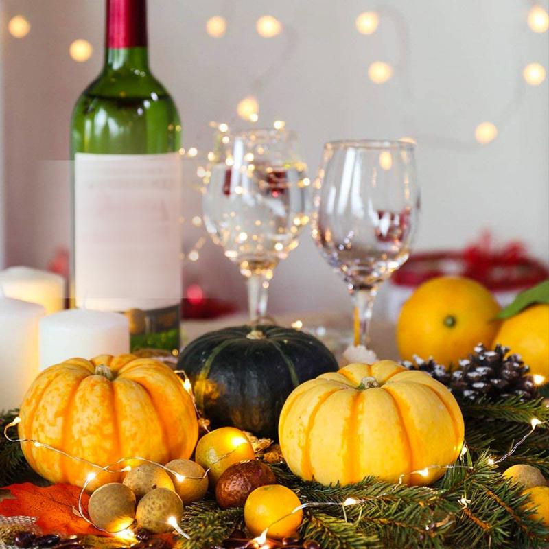 6pcs 8led Cork Wine Bottle Stopper String Light Rechargeable Solar Fairy Lights For Outdoor Party