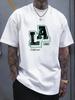 2026NEW Summer Unisexs 100 Cotton Los Angeles Letter Printed Fashionable Casual Loose Sports Round Neck Short Sleeved Tshirt Top