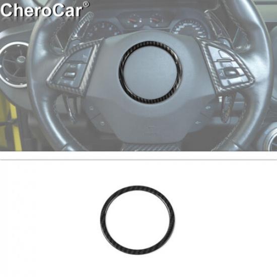 for 2017+ Chevy Camaro Steering Wheel Center Ring Decor Cover Trim Carbon Fiber
