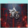 Themed Skull Halloween Riding Motorcycle Pattern Pendant For Holiday Decor