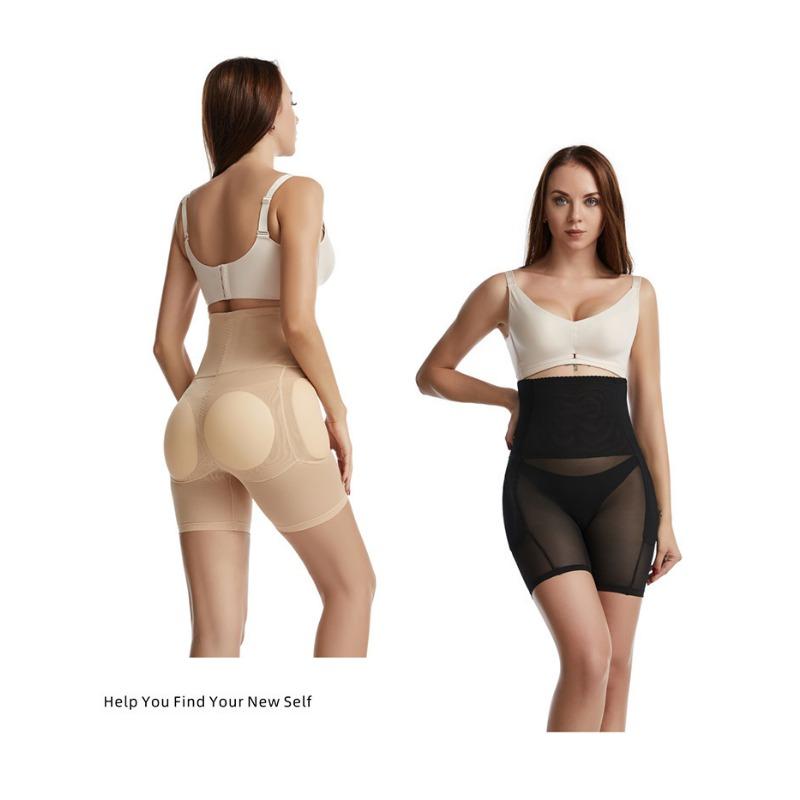 High Waist Tummy Control Shapewear Pants With Sponge Pads For Butt Lifting Hip Enhancement