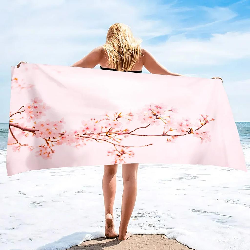 Peach Blossoms Quick Dry Sand Free Beach Towels Absorbent Bath Towels Extra Large Pool Towels for Swimming Bathroom Spa Pool