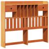 Solid Wood Bed with Shelf without Mattress Wax Brown 135 x 190 cm