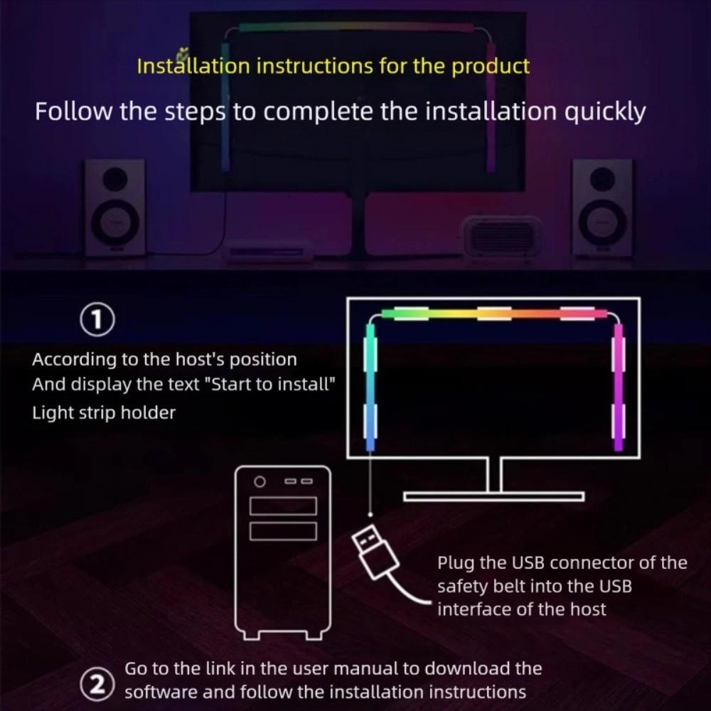 Desktop Computer Gaming LED Strip USB Monitor Lights Decoration Monitor Backlight