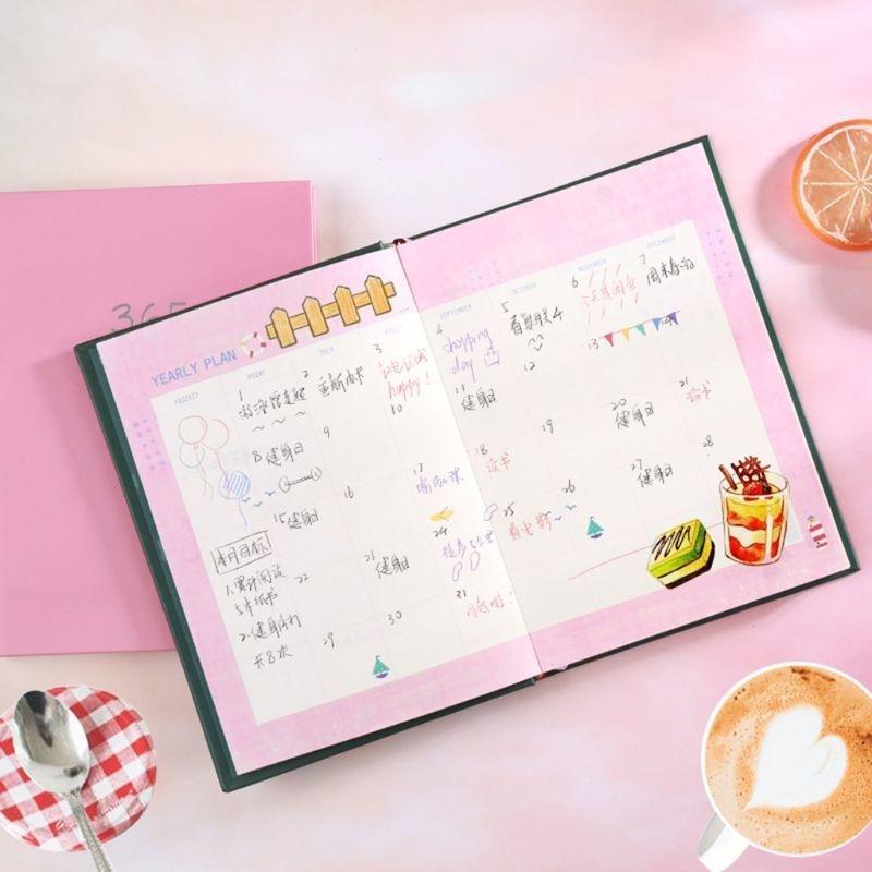 Cute Stationery Notebook 365 Planner Weekly Monthly Daily Diary Planner Notebooks Journals Business