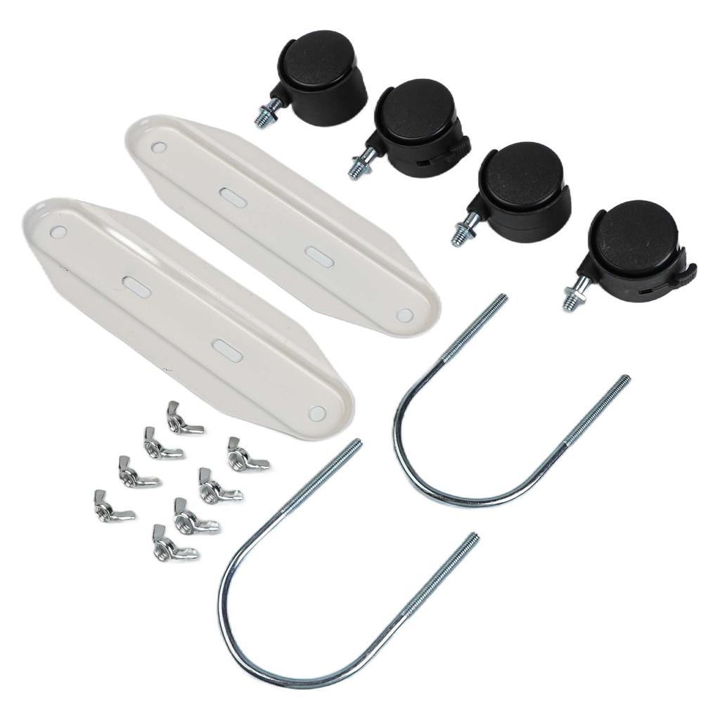 2 Pieces Mobile Pulley Bracket for Electric Heaters with Carbon Steel Construction and 360 Degree Rotating Casters