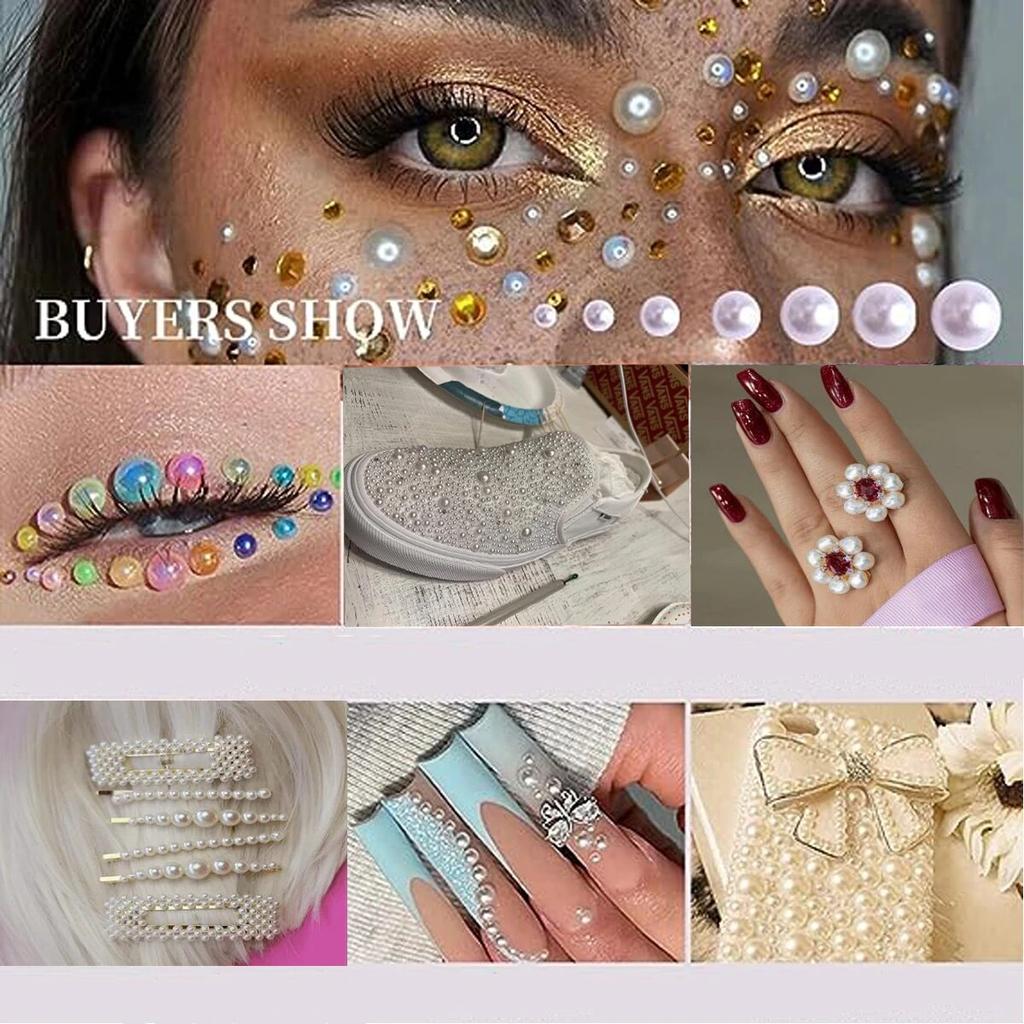 Zufällige Mischung, 3–10 mm, AB-Farbe, halbrund, ABS-Perlen, Imitationsperle, Flatback-Perlen für DIY-Nageldekoration, Schmuckherstellung