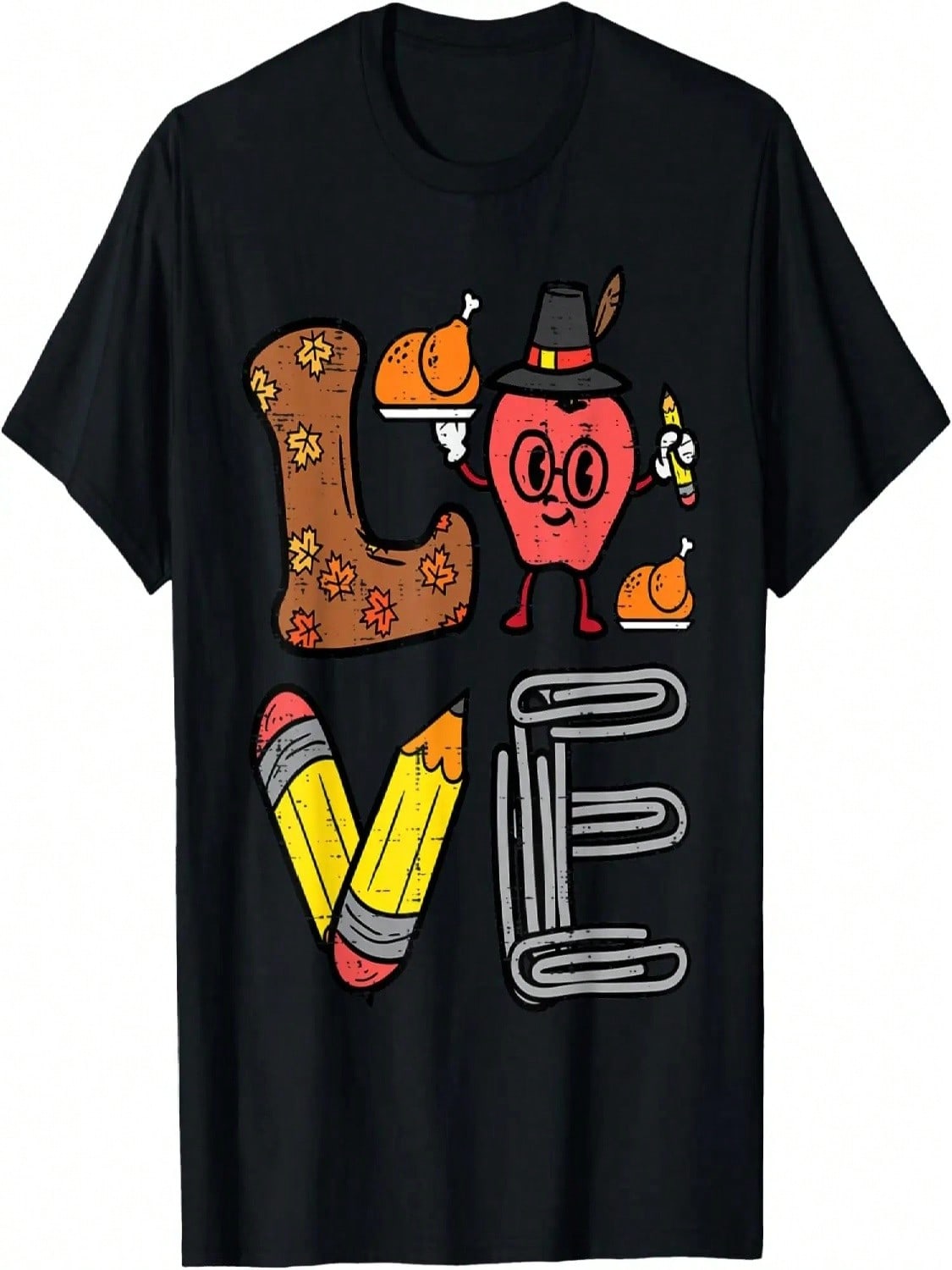Thanksgiving Love Teacher Turkey Day Fall School Wounisex unisex T-Shirt S разноцветный