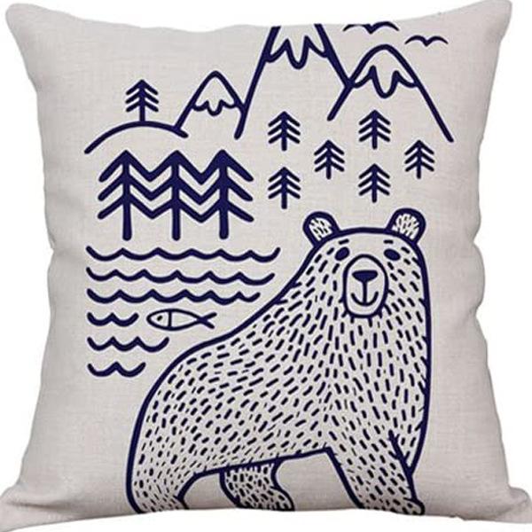 Nordic Cartoon Animal Pillow Cover Cute Printed Linen Pillow Home Ornament Sofa Car Premium Durable Quality Useful