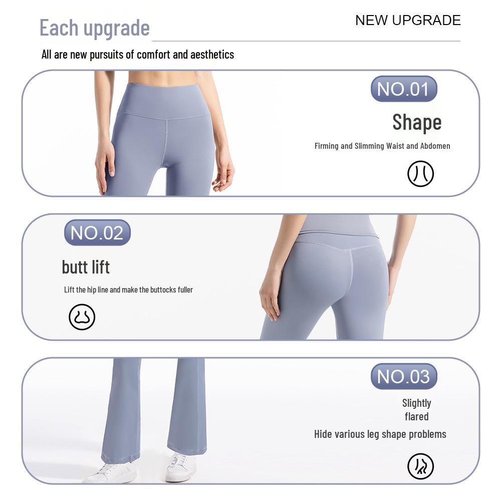 Notting High Waist Breathable Flared Yoga Pants for Women - Hip Lifting, Quick Dry, Wide Leg, High Elastic, Slim Fit
