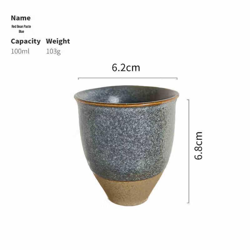 ZISIZ Vintage Ceramic Handleless Tea Cup Set (5-Pack)