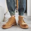 Genuine Leather Men's Short Boots Fashionable Retro Design Style Trendy Casual Party Daily Business Office High-quality Shoes