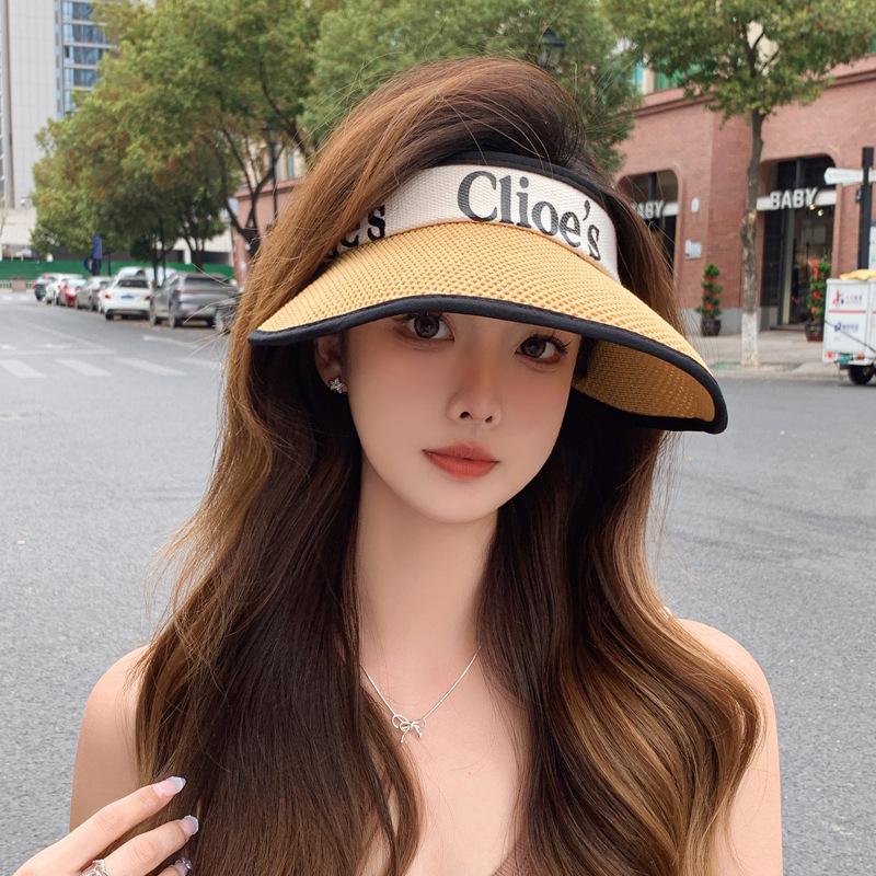 

Летняя шляпа женская сетчатая с надписями шляпа с открытым верхом солнцезащитный козырек модная уличная шляпа с большими полями от солнца One Size