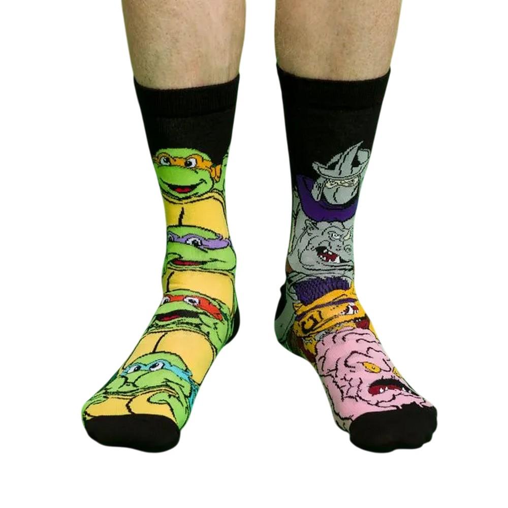 Teenage Mutant Ninja Turtles Unisex Adult Heroes And Villains Crew Socks