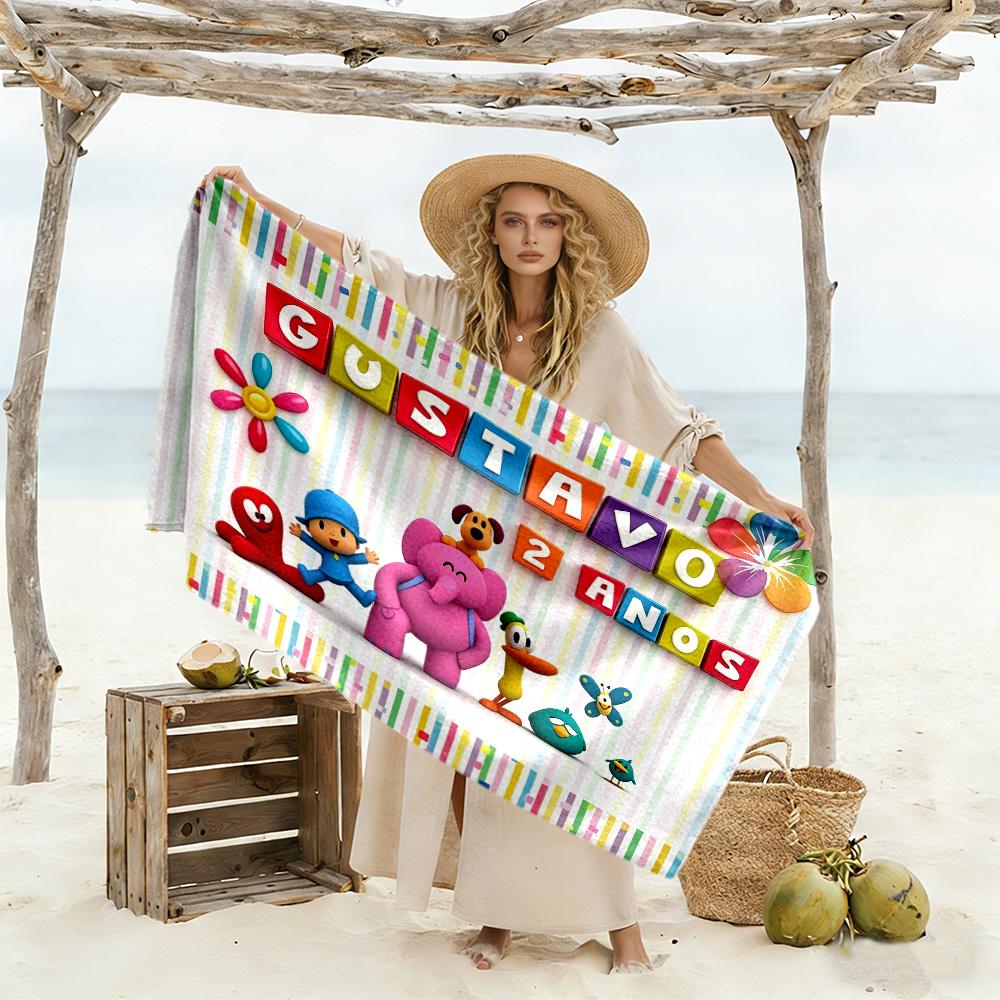 Pocoyo Beach Towel Super Soft & Absorbent Comfortable Lightweight Suitable for Sports, Travel, Swimming, Yoga, Bathroom, Beach, And Pool