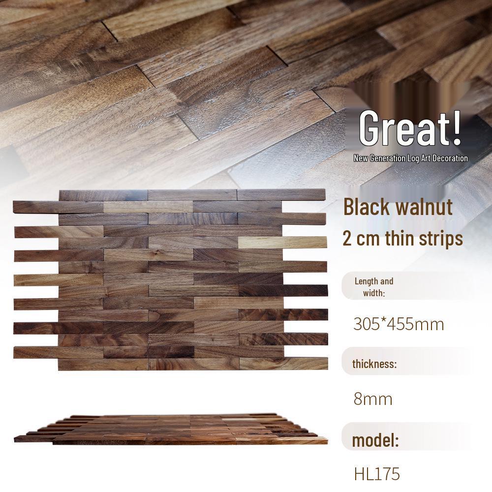 

Classical Black Walnut Wood Mosaic Interior Wall Decor for Living Room 200x800