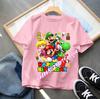Super Marios Children Birthday Number TShirt Clothes Party Cartoon Figure Print Boys BabyTShirt blue Short Sleeve Tops Tee Gift