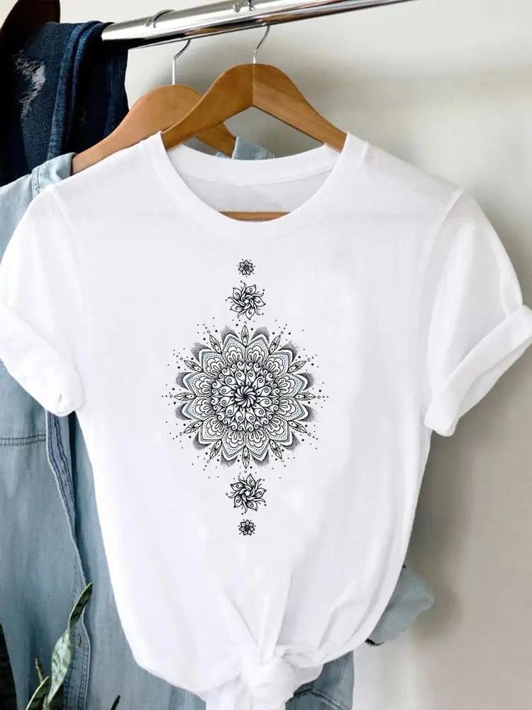 Women's T-shirt Summer Printed Short Sleeve Clothing Graphic with Feather Painting Bird Clothing Fashionable Women's Top
