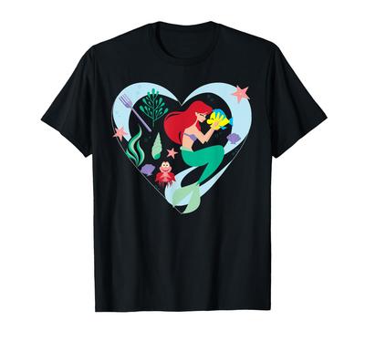 Disneyprinsessan Ariel, Blunder och Sebastian Stil Hjärta T-shirt