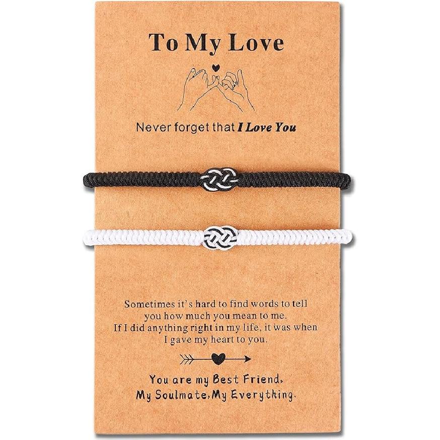 Matching Bracelets for Couples Best Friends Birthday Gifts for Her Him Soulmate Red String of Fate Relationships Bracelets for Boyfriend Girlfriend