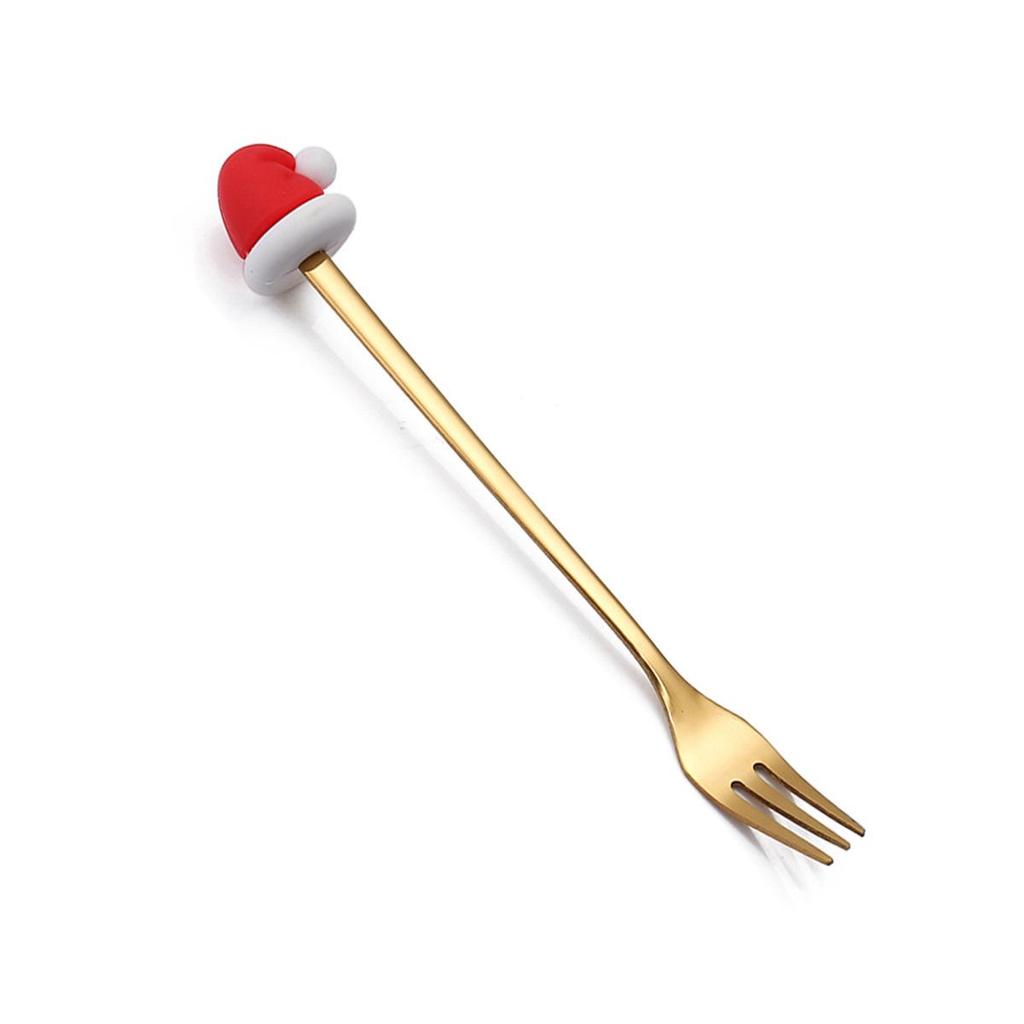 Christmas Cartoon Snowman Spoon & Fork Set - Cute Dessert Cutlery Gift