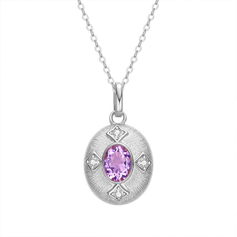 New Chinese antique necklace s925 sterling silver fashion trend natural stone design light luxury brushed jewelry women s fashion gifts 925 silver