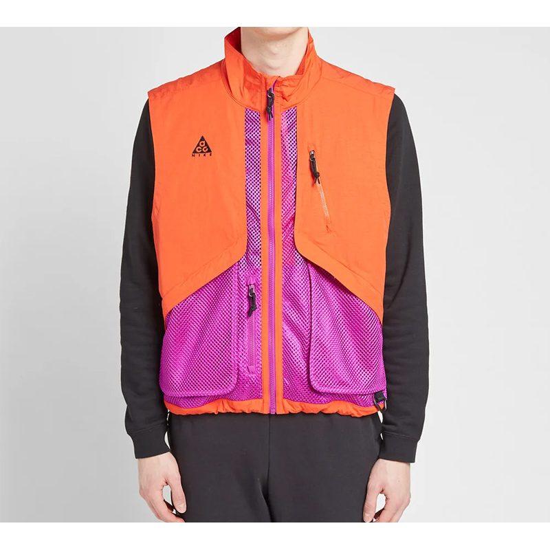 Nike Vests Men's Orange Red Stand Collar Moderate Urban Techwear BQ3619-634