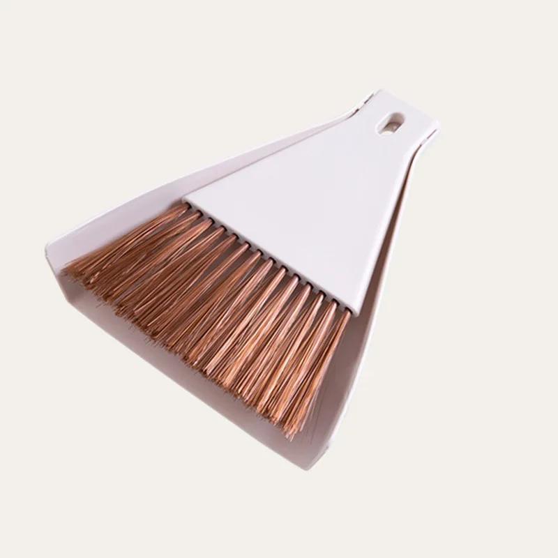 Mini Broom Set Desktop Broom Small Cleaning Brush Desktop Sweeping Garbage Cleaning Shovel Table Household Cleaning Tool бежевый