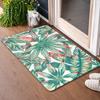 Vintage Tropical Banana Leaf Bird Door Mat Non Slip Entrance Doormat Jungle Palm Floral Pattern Floor Rug for Front Door
