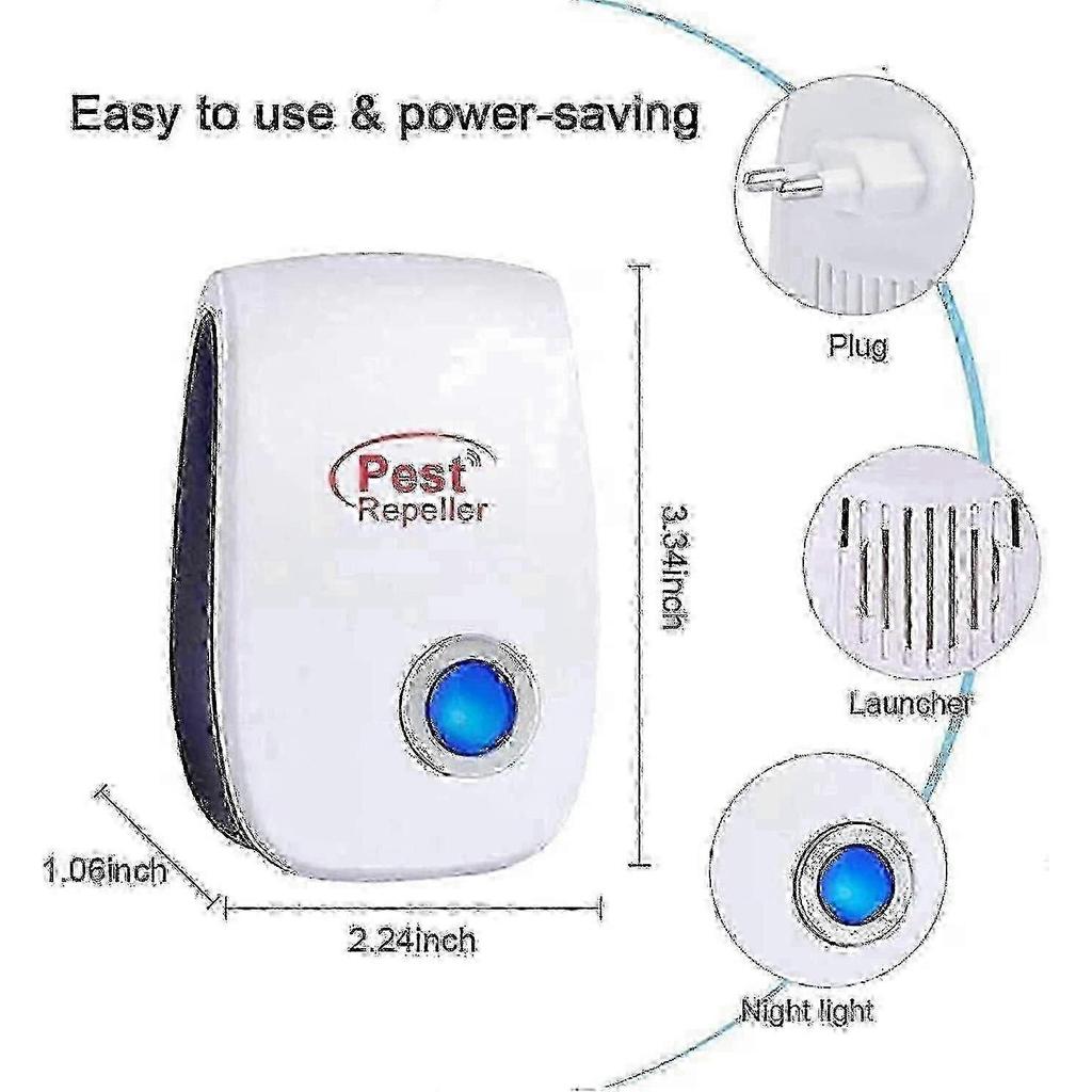 6 Pack Ultrasonic Insect & Rodent Repeller for Indoor Pest Control