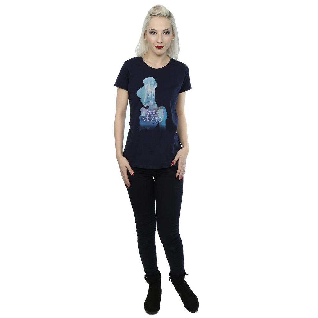 Disney Princess Damen/Damen Cinderella Gefüllte Silhouette Baumwoll-T-Shirt