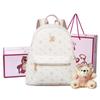 Disney Strawberry Bear Vintage Minimalist Classic Floral Print Daily Versatile Sweet Trendy College Backpack Women Backpack Pink Milk-Tea BMK-72603