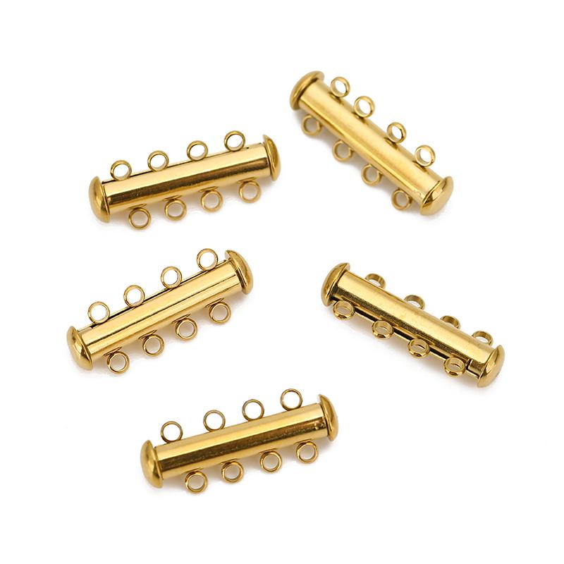 2pcs Never Fade Stainless Steel Slide Tubes Lock Clasps Magnetic Connectors Layering Clasps For Necklace Bracelet Jewelry Making