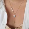 Collar de Perla Pentagrama Amor Luz Suave Lujo Adorno de una Sola Perla Uso Diario Joyería Exquisita de Nicho