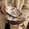 1pc Thickened Ceramic Plates Household Exquisite Noodle Bowls Chinese Ceramic Fruit Salad Plates Kitchen Tableware Accessories
