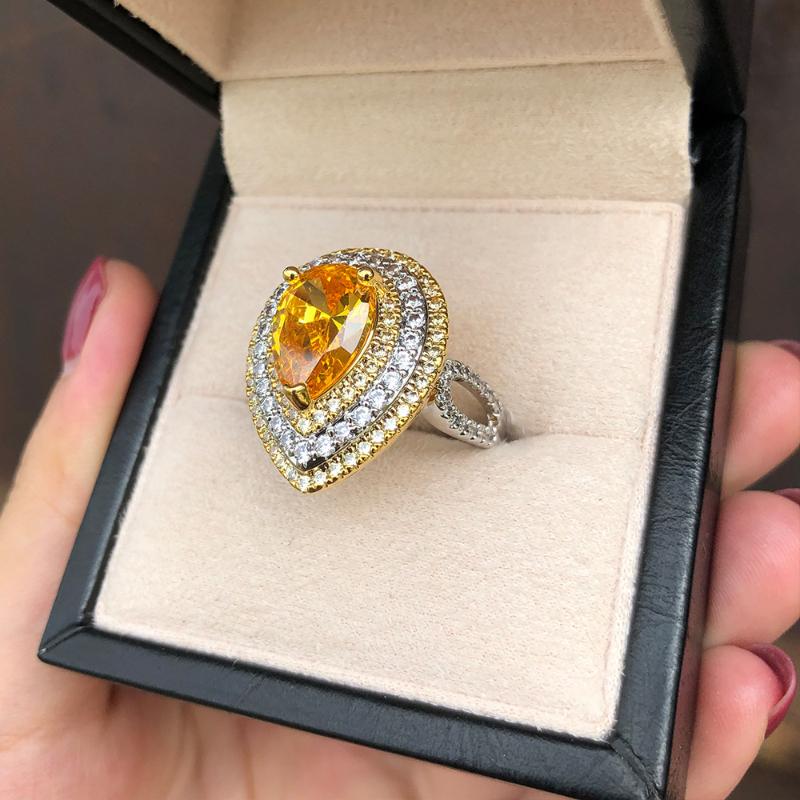 Gica Gema S925 Sterling Silber Mode Wassertropfen Temperament Klassischer Ring für Frauen Weiblicher feiner wunderschöner hochwertiger Schmuck Geschenk Hochzeit Verlobung