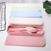 Wheat Straw Tableware Chopsticks Fork Spoon Three-piece Gift Portable Travel Chopsticks Fork Spoon Tableware Set