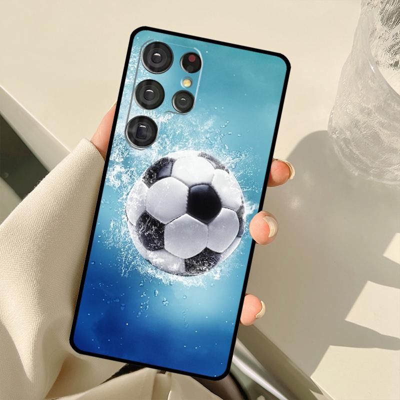 Football Soccer Ball Case For Samsung Galaxy S25 Ultra S21 S22 S23 S24 Ultra S9 S10 Plus S20 FE S25 FE Back Cover
