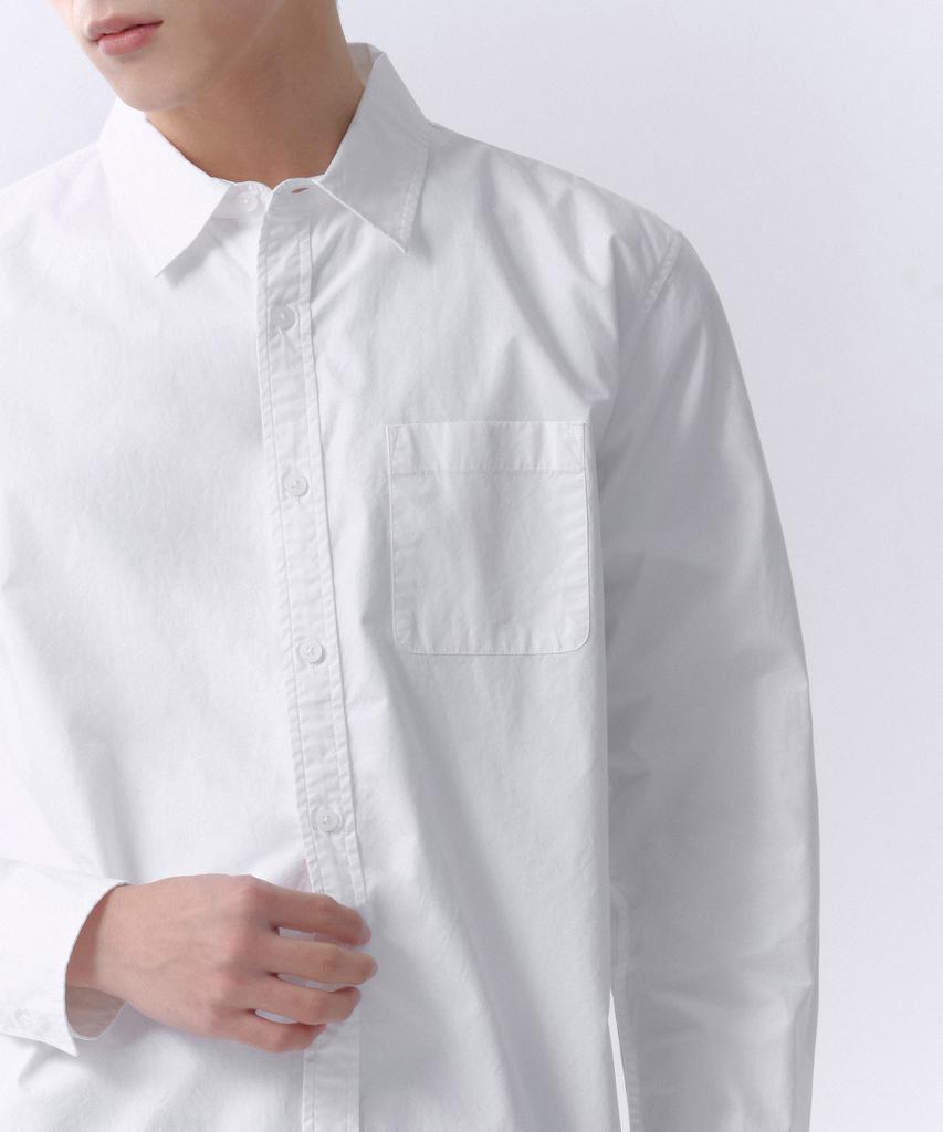 MUSINSA STANDARD Basic Washed Poplin Shirt [White]