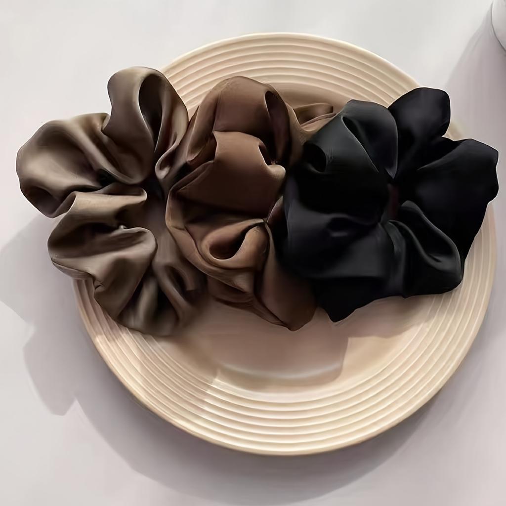 Soft Satin Hair Scrunchies, Simple Style Hair Ties Ponytail Holders for Women, Gentle Hair Rope Accessories