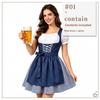 Costume da cameriera Dirndl bavarese con grembiule, Poliestere, Blu o Rosso vino
