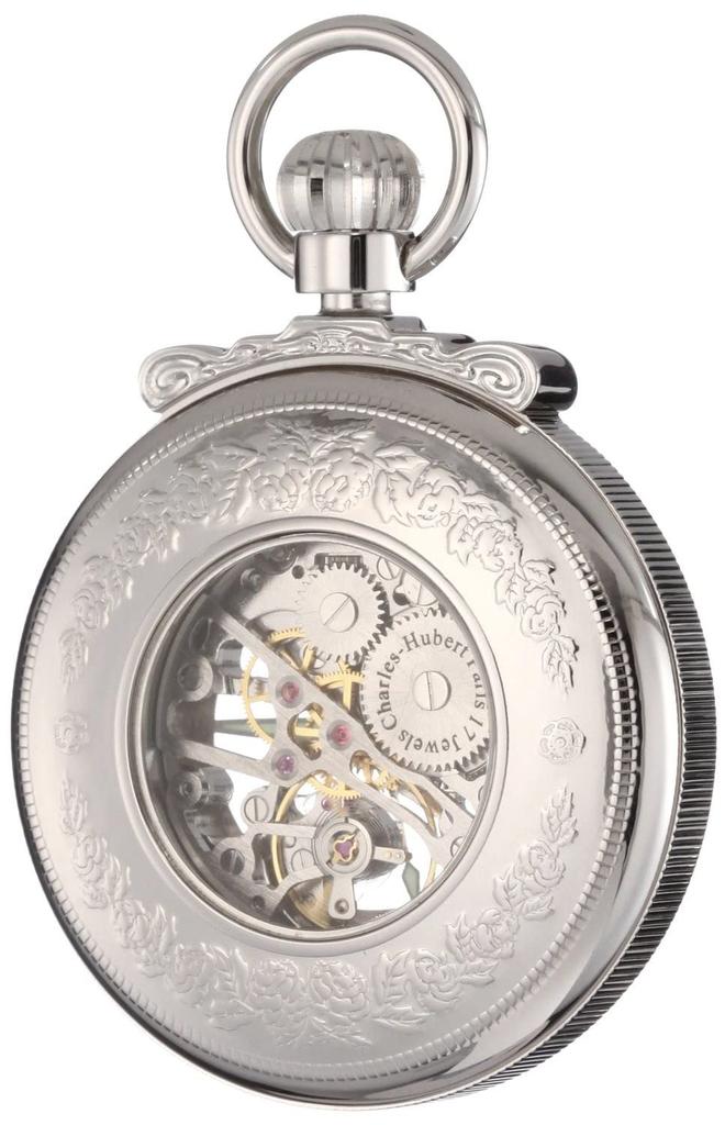Charles Hubert Men's Skeleton Pocket Watch 3903-W