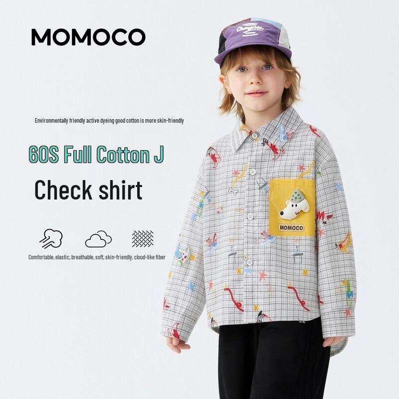 MOMOCO Boys' Fun Plaid Long Sleeve Shirt