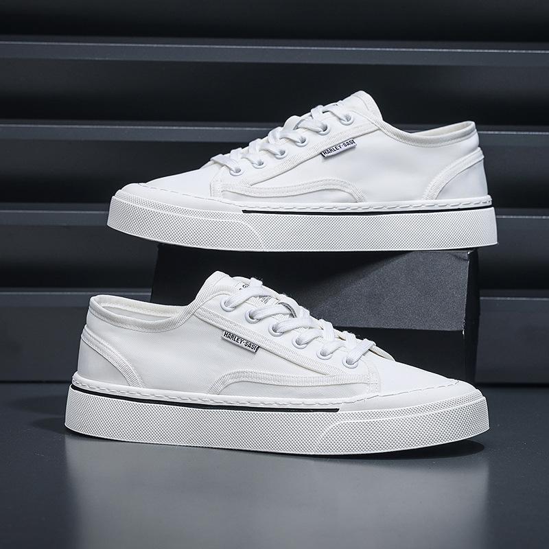 

Тканевая обувь мужская дышащая и не вызывающая запаха ног, нескользящая, европейская мужская обувь, модная трендовая обувь, Xiaohongshu, прямые продажи с фабрики в старом Пекине 43 белый