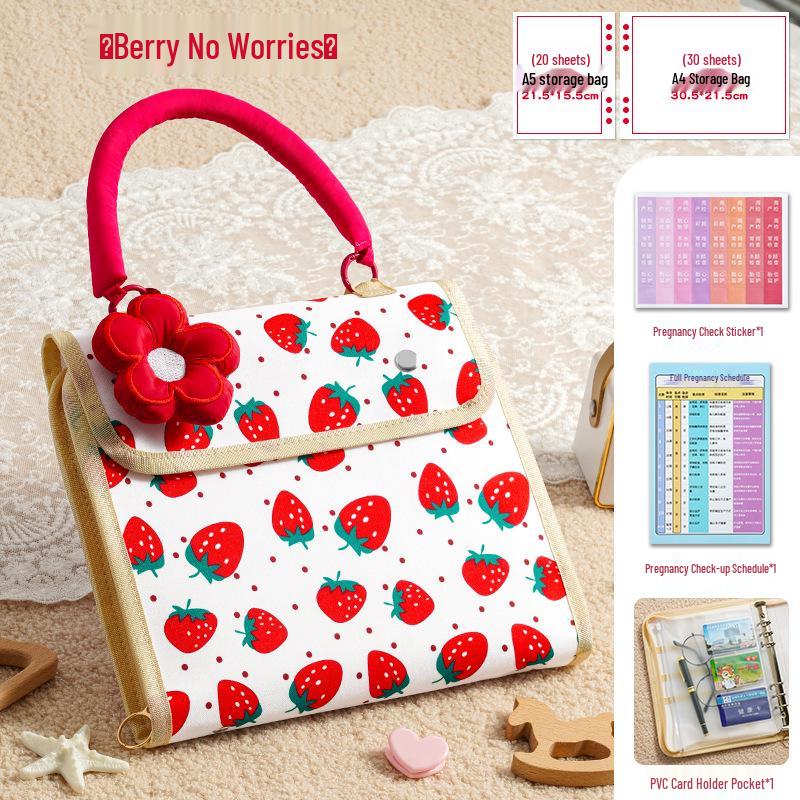 A5 Zippered Transparent Exam Folder: Flip-Page Loose-Leaf Storage & Pregnancy Record Book