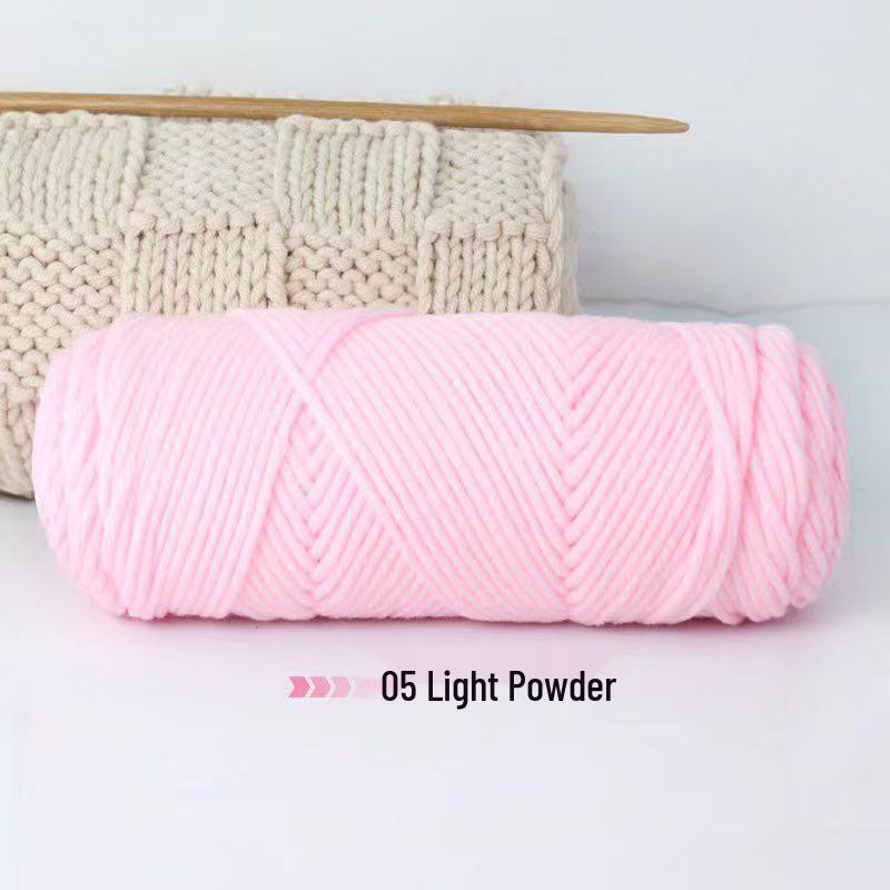 8-Strand Cotton Wool Yarn for Scarf DIY - Thick, Soft Thread with Silk Elements
