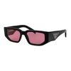 Prada High-end Texture Design Acetate Rectangular Sunglasses Unisex Couple Style Black